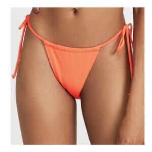 Good American Tiny Ties Bikini Bottoms 4 XL Swimwear Matte Hot Coral NWT